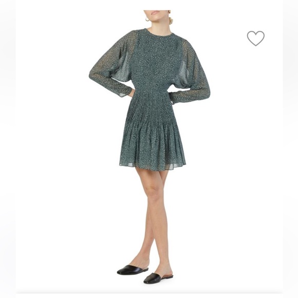 Joie Garonne Batwing-Sleeve Printed Silk Dress - Picture 3 of 14